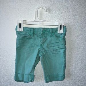 Girls Size 4 Teal Blue Arizona Jean Adjustable Waist Bermuda Shorts